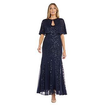 Women's R&M Richards Bolero Jacket With Long Beaded And Sequin Dress