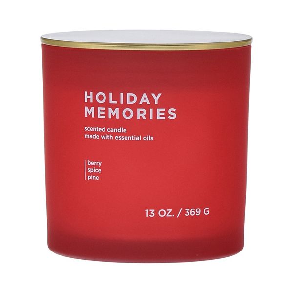 Sonoma Goods For Life® 13-oz. 3-Wick Brights Jar Holiday Memories - Winter Berry & Spruce - Red