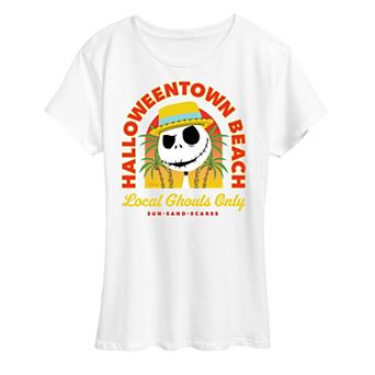 Disney's Nightmare Before Christmas Jack Skellington Women's Halloweentown Beach Graphic Tee