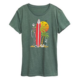 Disney's Nightmare Before Christmas Jack Skellington Women's Surfboard Graphic Tee