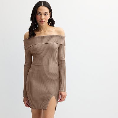 long sleeve bodycon dresses for juniors Secret Charm Womens Juniors Long Sleeve Bodycon Dress