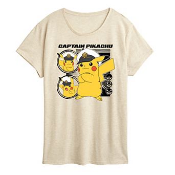 Women's Pokemon Captain Pikachu Graphic Tee