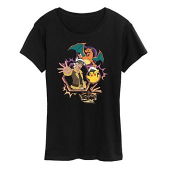 Women's Pokemon Friede, Captain Pikachu & Charizard Graphic Tee