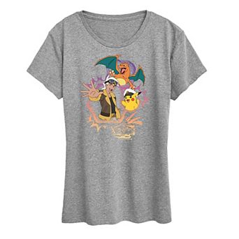 Women's Pokemon Friede, Captain Pikachu & Charizard Graphic Tee