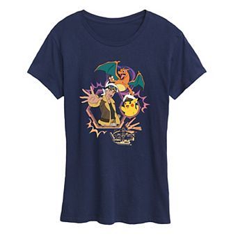 Women's Pokemon Friede, Captain Pikachu & Charizard Graphic Tee