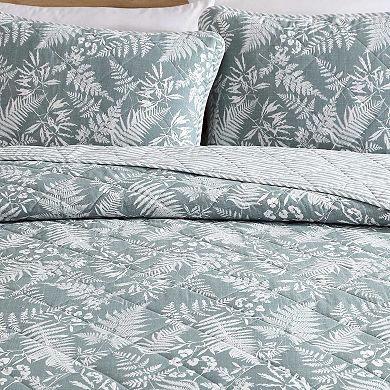 Eddie Bauer Fern Garden Reversible Quilt Set