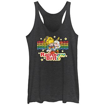 Juniors' Rainbow Brite And Twink Hanging Graphic Racerback Tank