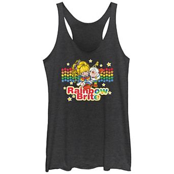 Juniors' Rainbow Brite And Twink Hanging Graphic Racerback Tank