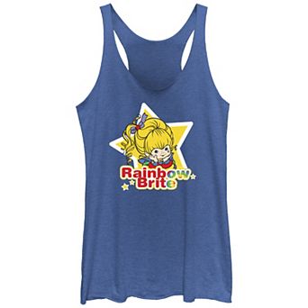 Juniors' Rainbow Brite Star Stamp Graphic Racerback Tank