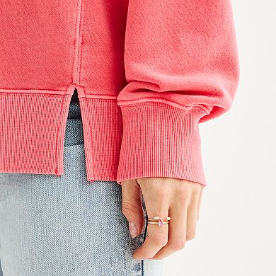 Juniors' SO® Oversized Fleece Tunic Pullover