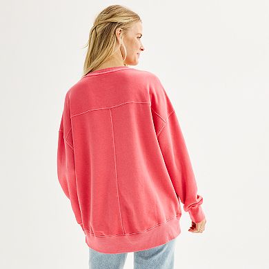 Juniors' SO® Oversized Fleece Tunic Pullover