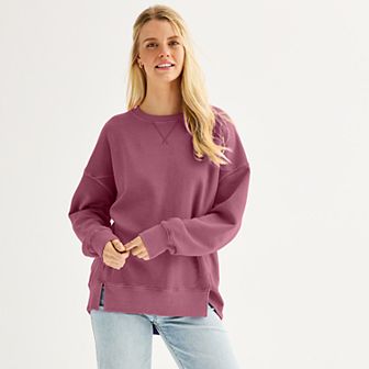 Juniors' SO® Oversized Fleece Tunic Pullover