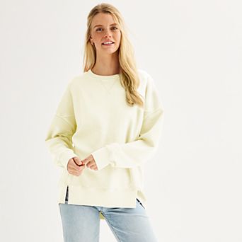 Juniors' SO® Oversized Fleece Tunic Pullover