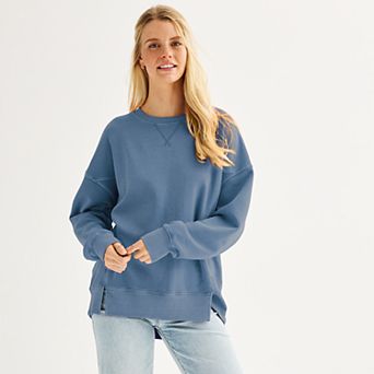 Juniors' SO® Oversized Fleece Tunic Pullover