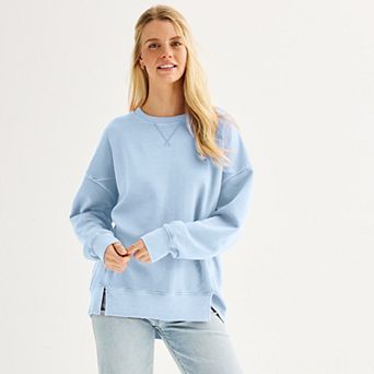 Juniors' SO® Oversized Fleece Tunic Pullover