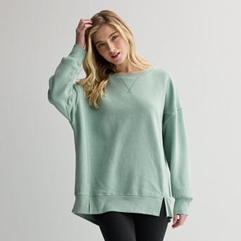 Juniors' SO® Oversized Fleece Tunic Pullover