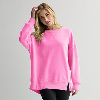 Juniors' SO® Oversized Fleece Tunic Pullover