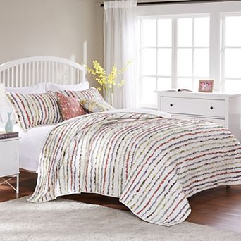 Greenland Home Fashions Bella Rainbow Ruffle Quilt Set