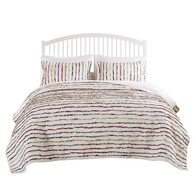 Greenland Home Fashions Bella Rainbow Ruffle Quilt Set