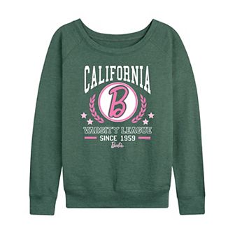 Women's Barbie® Varsity League Graphic French Terry Long Sleeve Tee