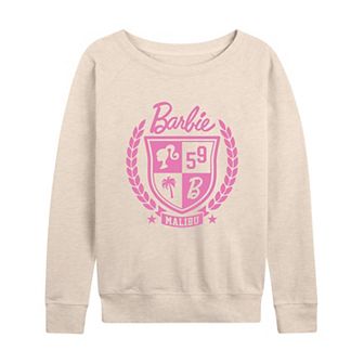 Women's Barbie® Varsity Malibu Seal French Terry Long Sleeve Tee