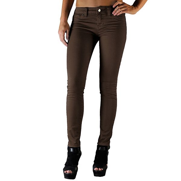Acht Brown Cotton Slim Fit Denim Low Waist Jeans