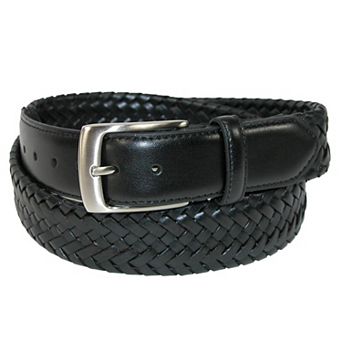 Danbury Men's Comfort Stretch 1 3/8 Inch Leather Braided Belt