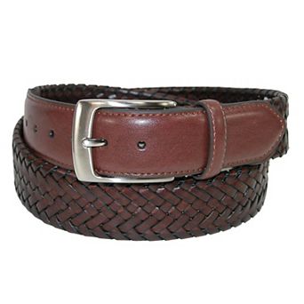 Danbury Men's Comfort Stretch 1 3/8 Inch Leather Braided Belt