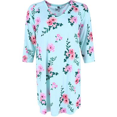PJ Couture Women's 3/4 Sleeve Pajama Sleep Shirt