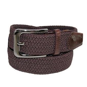 Ctm Men's Elastic Braided Stretch Belt With Silver Buckle