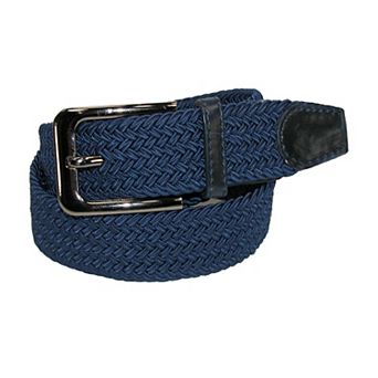 Ctm Men's Elastic Braided Stretch Belt With Silver Buckle