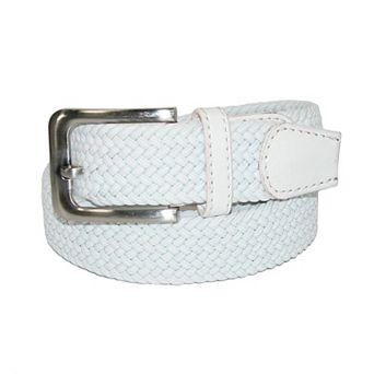 Ctm Men's Elastic Braided Stretch Belt With Silver Buckle