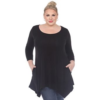 Plus Size Handkerchief Hem Tunic