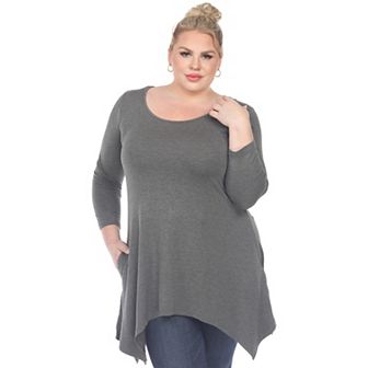 Plus Size Handkerchief Hem Tunic