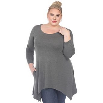 Plus Size Handkerchief Hem Tunic