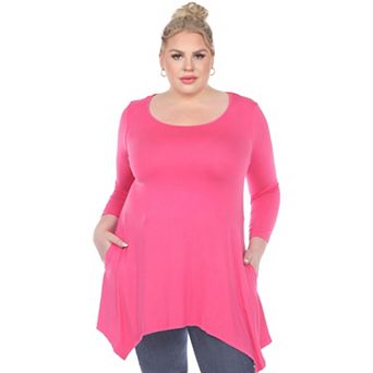 Plus Size Handkerchief Hem Tunic