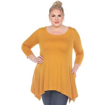 Plus Size Handkerchief Hem Tunic