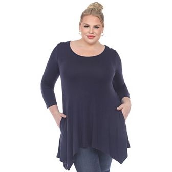 Plus Size Handkerchief Hem Tunic