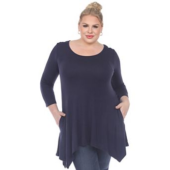 Plus Size Handkerchief Hem Tunic