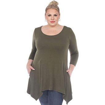 Plus Size Handkerchief Hem Tunic