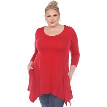 Plus Size Handkerchief Hem Tunic