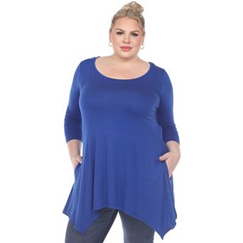 Plus Size Handkerchief Hem Tunic