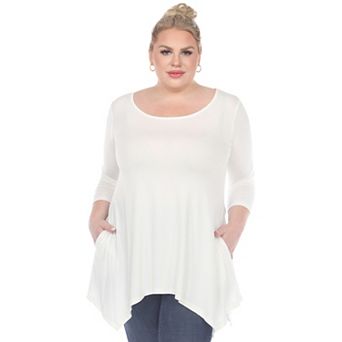 Plus Size Handkerchief Hem Tunic