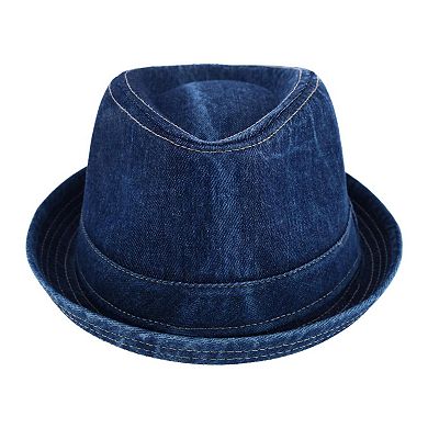 Epoch Hats Company Men's Washed Denim Cotton Fedora Hat