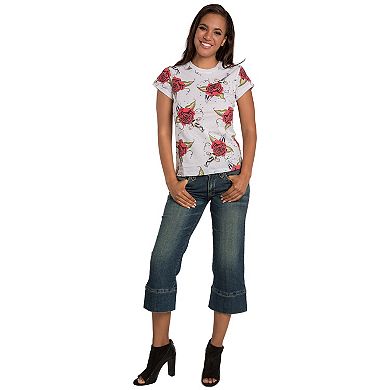 Women's Sweet Vibes Printed T-shirt Stretch Jersey Tee