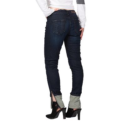 Women's Slim Fit Zip Hem Mid-rise Skinny Jeans