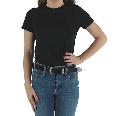 Wrangler Women's 3 Piece Belt With Veg Tanned Leather