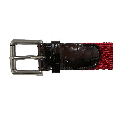 Crookhorndavis Men's Hampton Stretch Belt With Croc Print Tabs