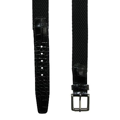 Crookhorndavis Men's Hampton Stretch Belt With Croc Print Tabs