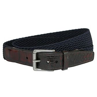 Crookhorndavis Men's Hampton Stretch Belt With Croc Print Tabs
